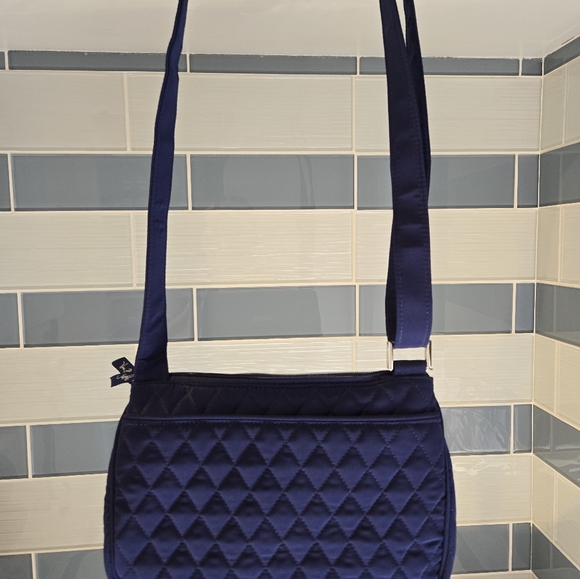 Vera Bradley Quilted Navy Shoulder Bag - Picture 3 of 11